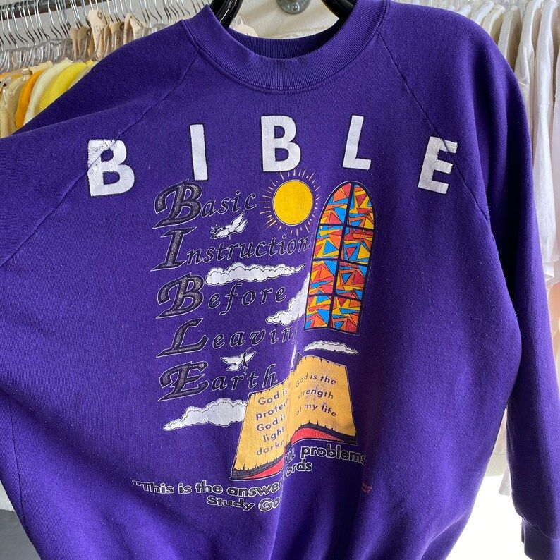 Vintage 90S Xxxl Bible Jesus God Sweatshirt With Tailoring Wow Wow Wow