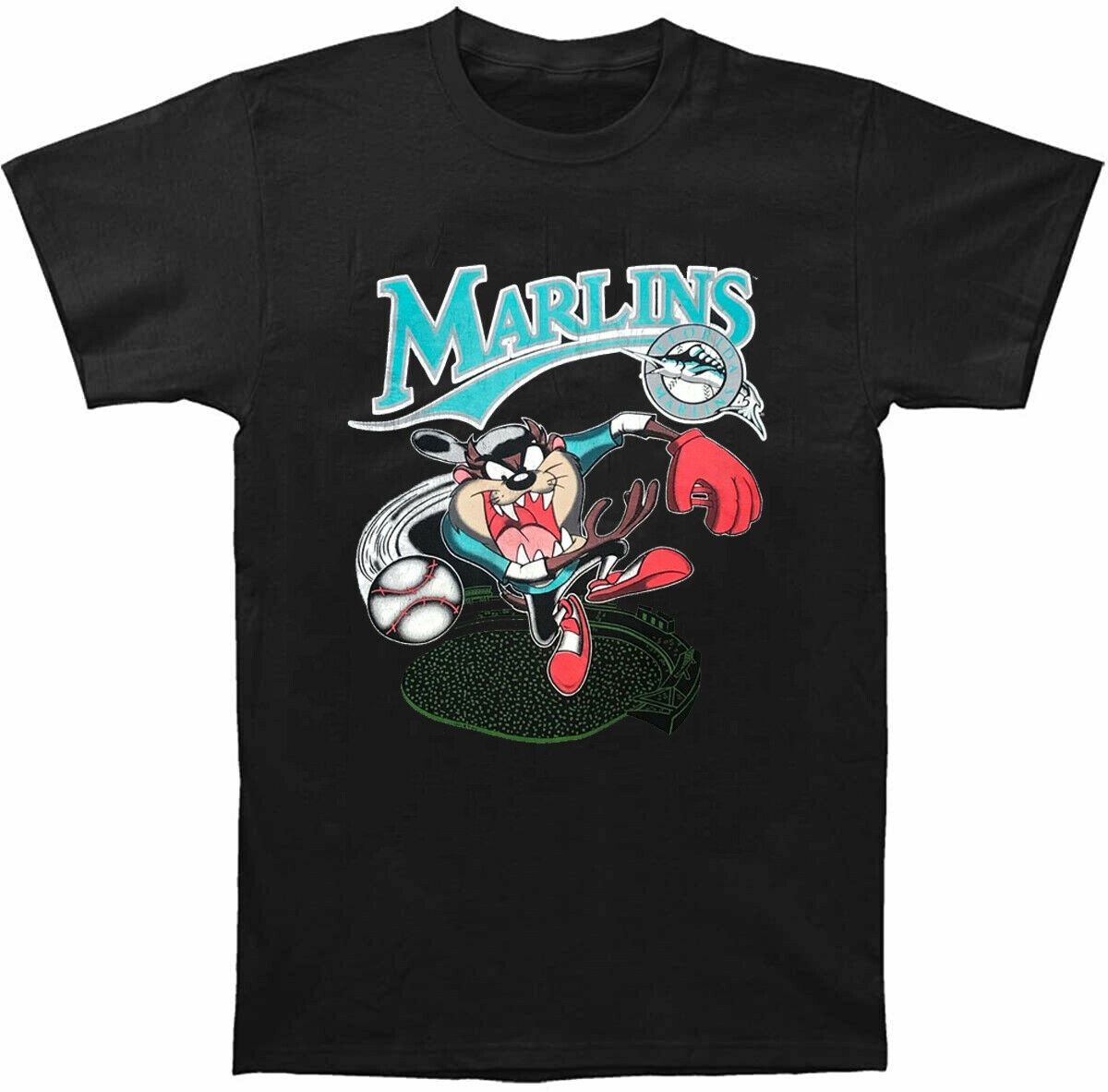 Vintage 93 Taz Looney Tunes Miami Baseball Shirt Unisex Sport Tee