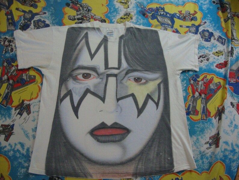 Vintage Ace Frehley Of Kiss Frehleys Comet All Over Print Heavy Metal Concert Tour 80S T Shirt