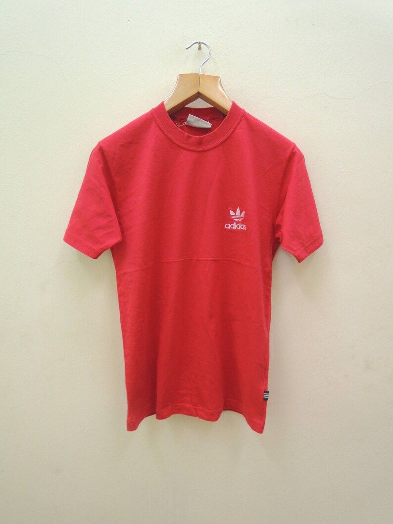 Vintage Adidas Minimalist Logo T Shirt Sport Street Wear Swag Hip Hop Top Tee