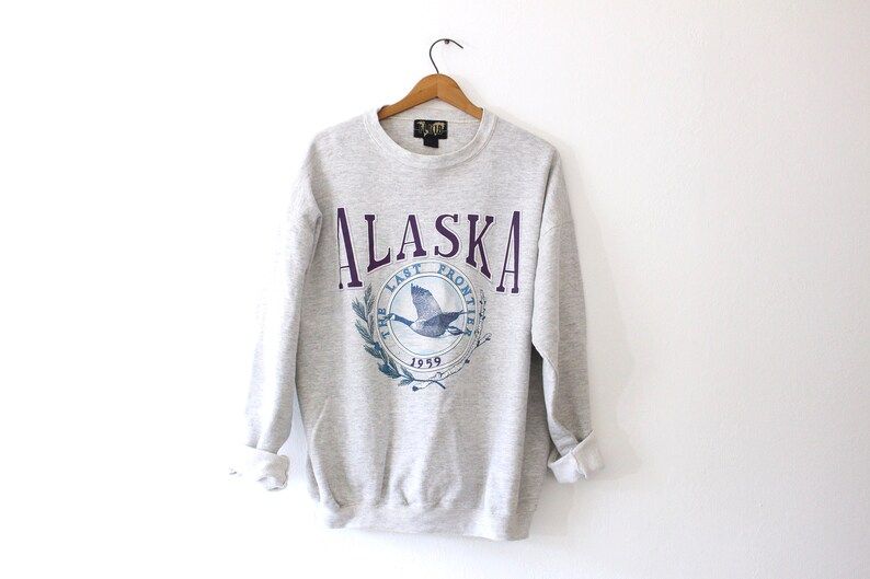 Vintage Alaska The Last Frontier Sweatshirt Large