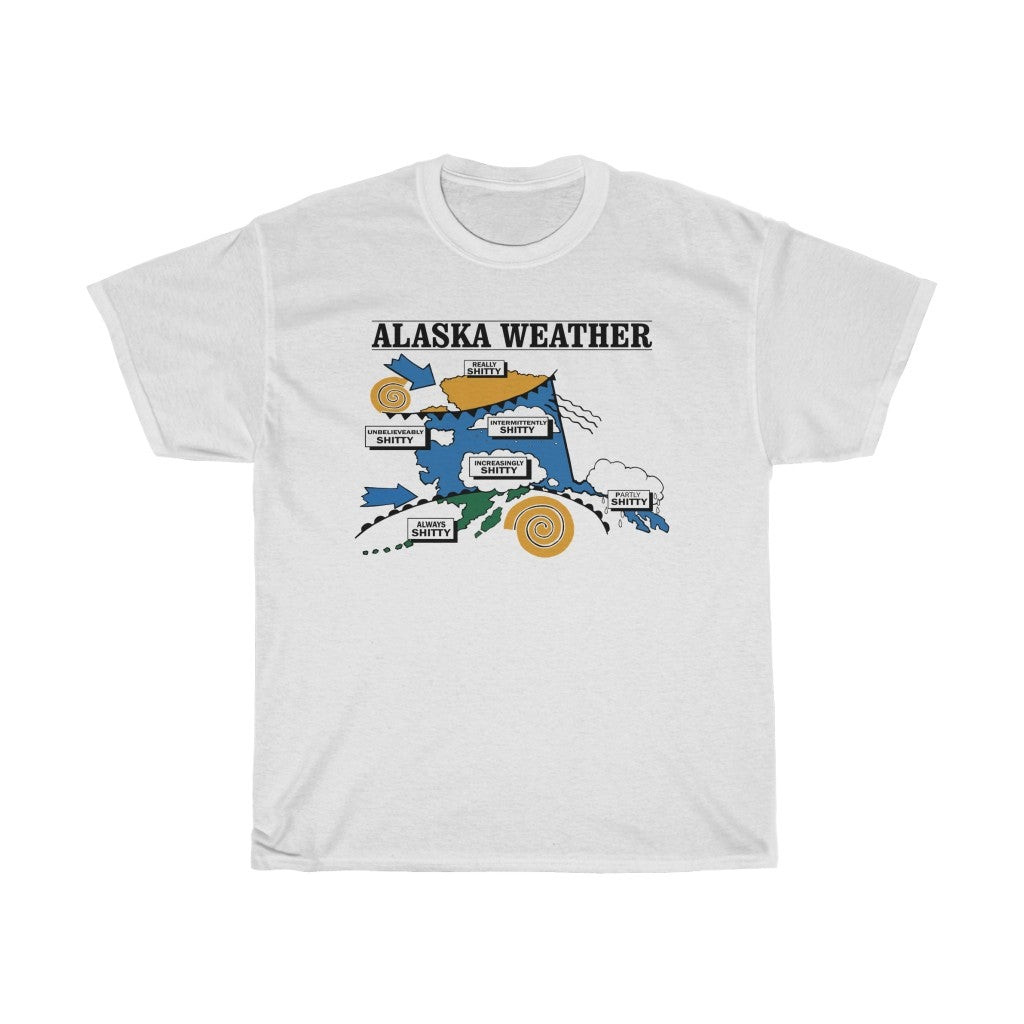 Vintage Alaska Weather White Funny Unisex Heavy Cotton Tee 211022