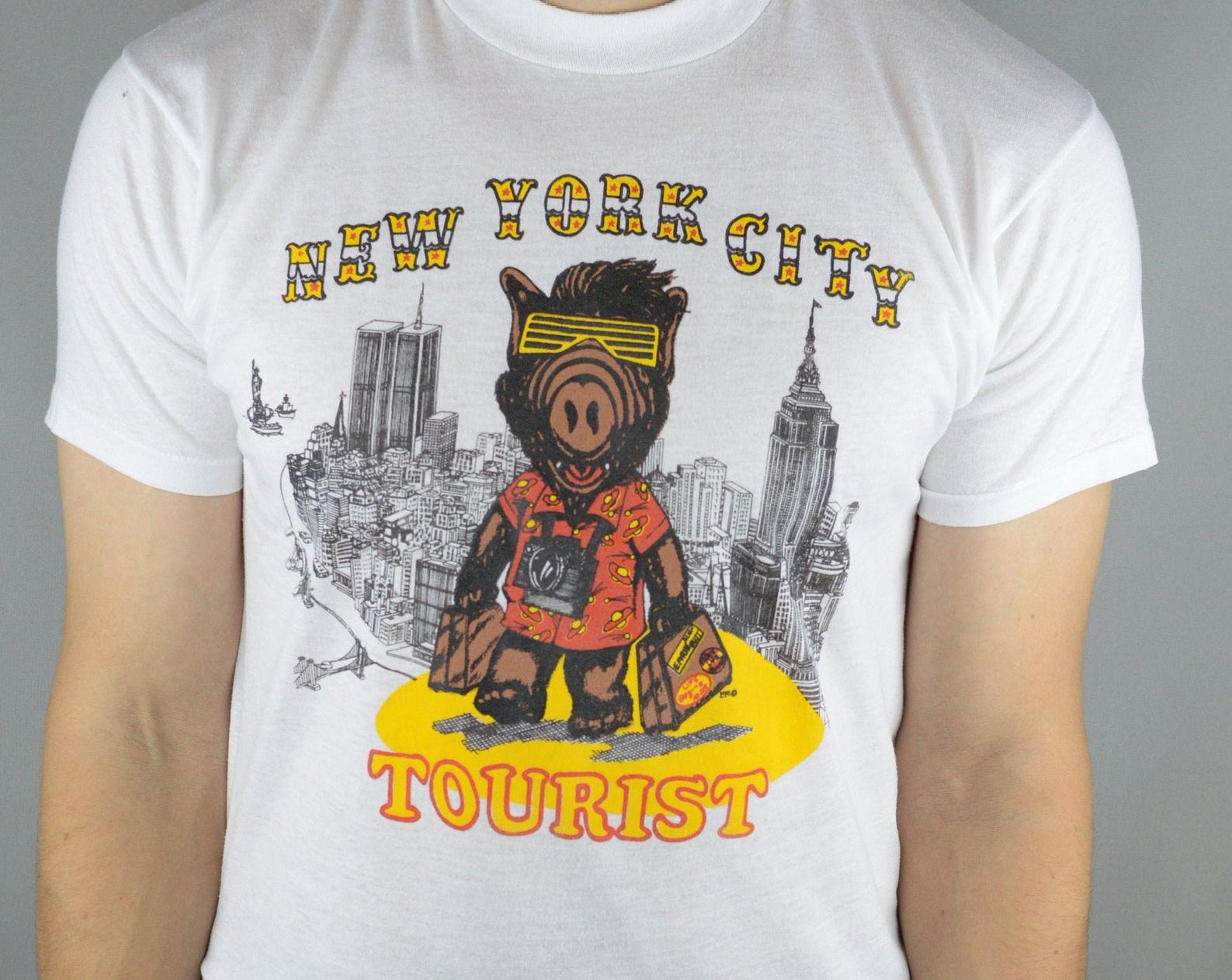 Vintage Alf Alien Life Form New York City Tourist 80S T Shirt Single Stitch Made In Usa 50/50