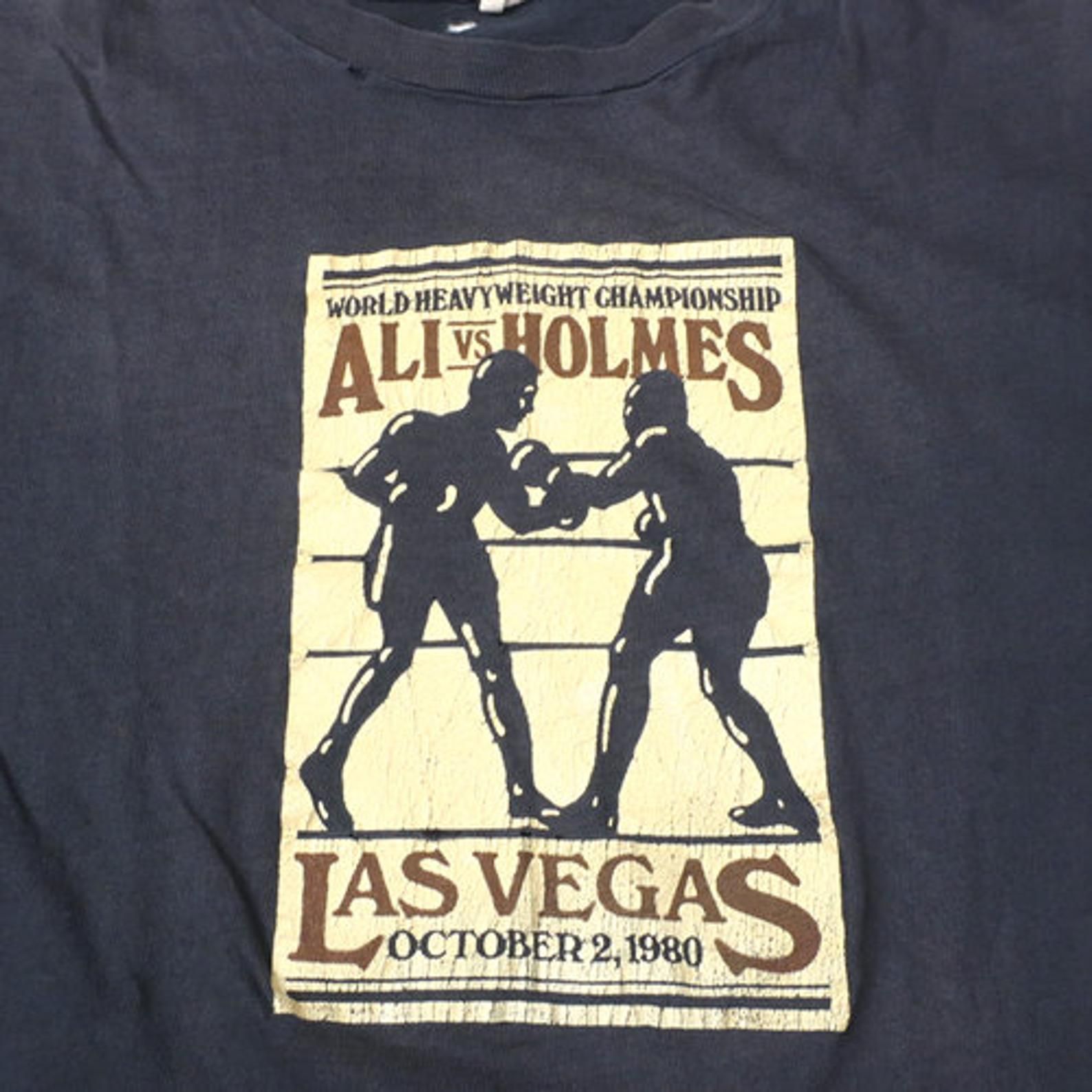 Vintage Ali V Holmes T-Shirt Las Vegas Boxing Heavyweight Champ 1980