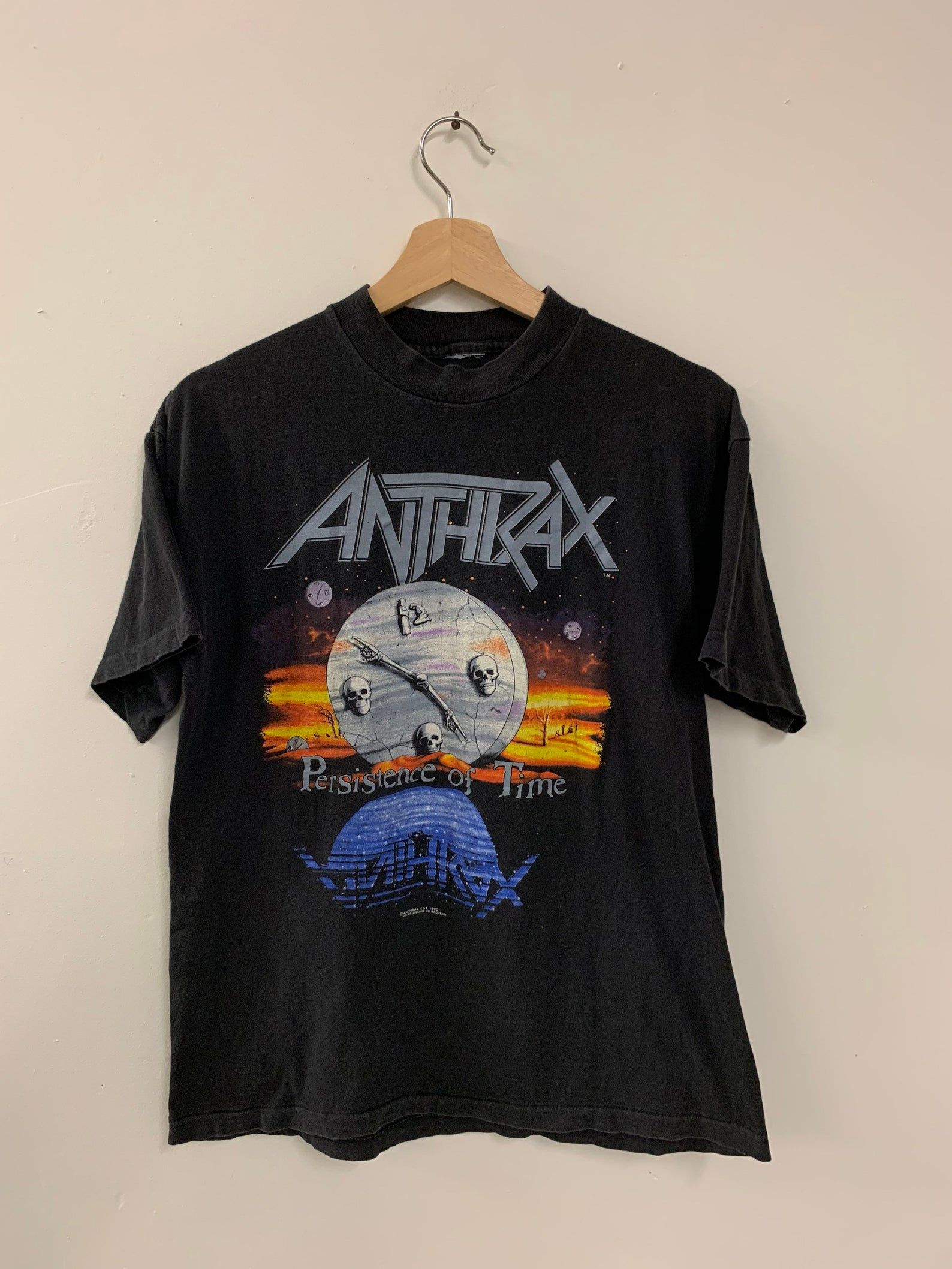 Vintage Anthrax Persistence Of Time Double Sided 1990 Tour Shirt