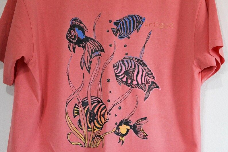Vintage Antigua Caribbean Tropical Fish T Shirt