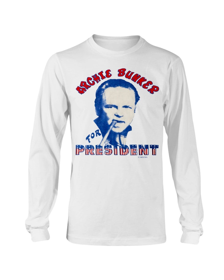 Vintage Archie Bunker For President 1972 Long Sleeve T Shirt 211216