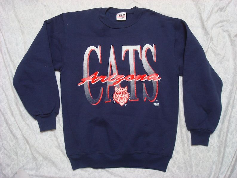 Vintage Arizona Wildcats Sweatshirt Blue Uofa Wilbur Cats Crewneck 90S Mens