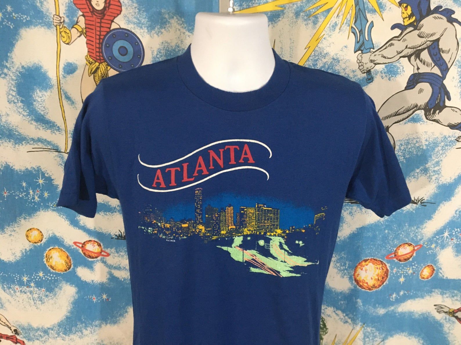 Vintage Atlanta 1980S Shirt - Sz M - Jerzees 50/50 Soft Tee - Atl Georgia City Skyline Tourist