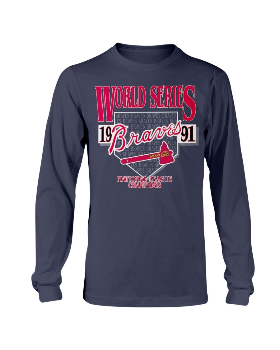 Vintage Atlanta Braves 1991 World Series Baseball Long Sleeve T Shirt 211102