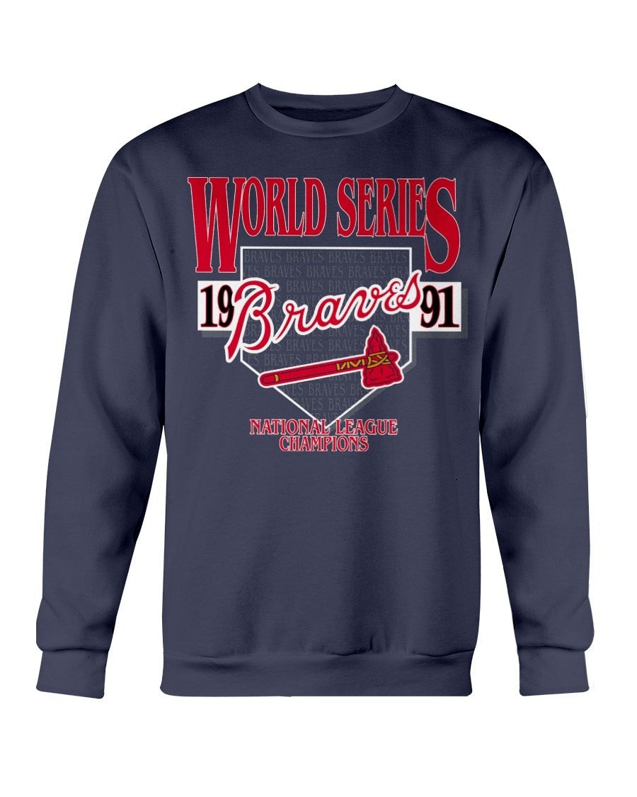 Vintage Atlanta Braves 1991 World Series Baseball Sweatshirt 211105
