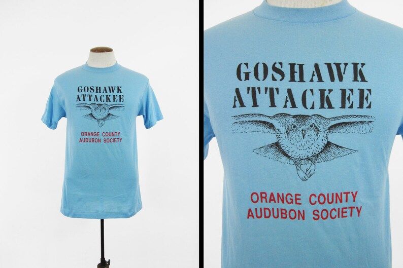 Vintage Audubon Society T Shirt Goshawk Orange County Ny Sky Blue vintage audubon society t shirt goshawk orange county ny sky blue uprqz