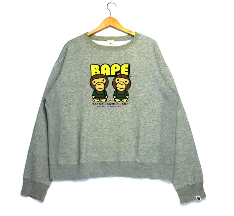 Vintage Baby Milo By A Bathing Ape Bape Crew Neck Pullover Sweatshirt