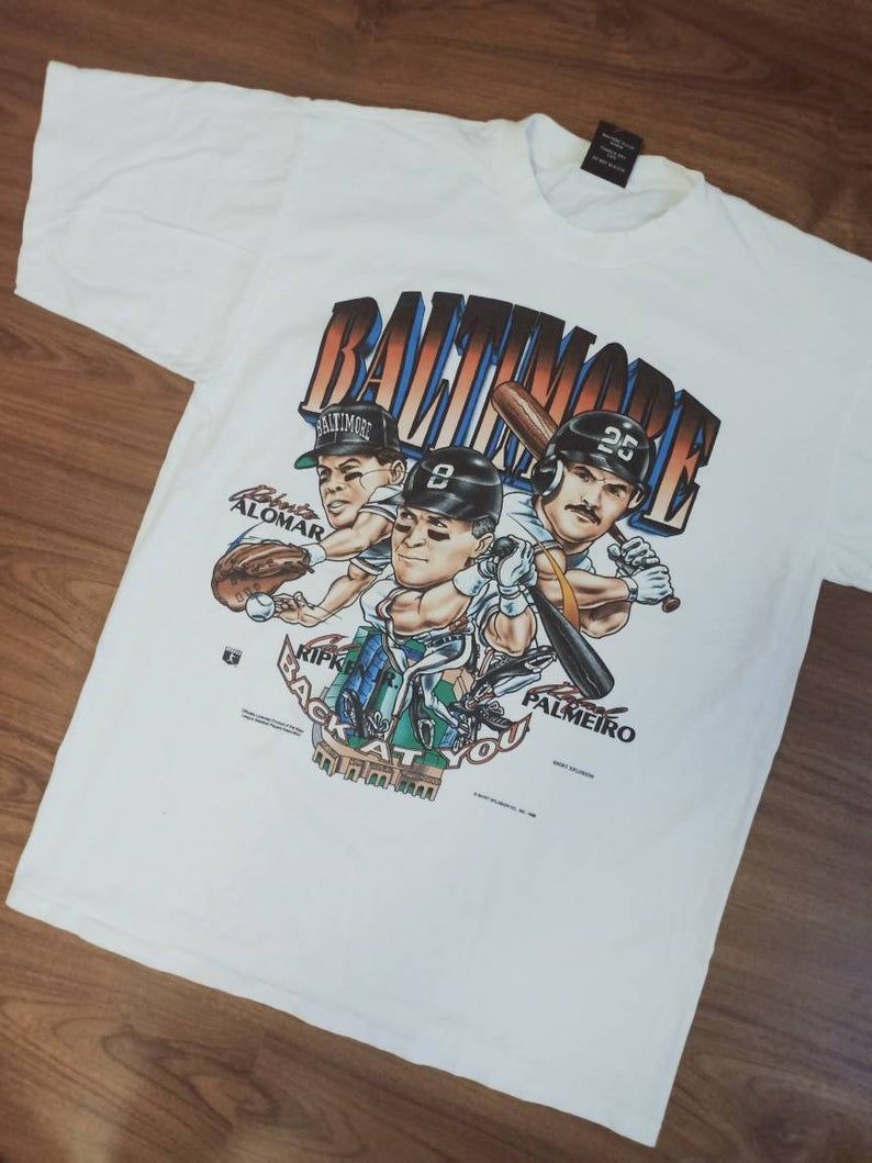 Vintage Baltimore Orioles Caricature 90'S Baseball Mlb Shirt
