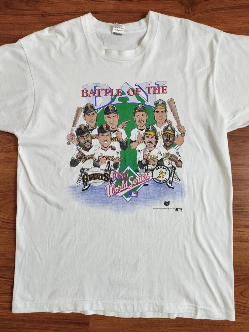 Vintage Baseball World Series Game Caricature 80'S Shirt