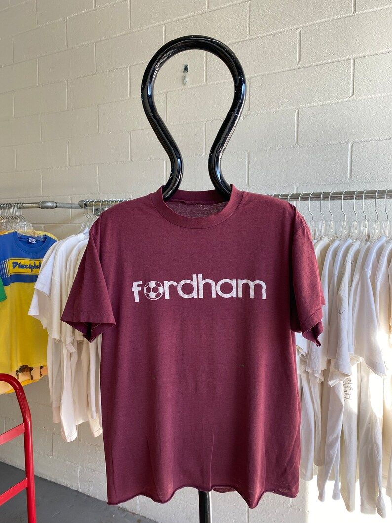 Vintage Beat Up Thin W Paint Stains And Holes Fordham Soccer T Shirt