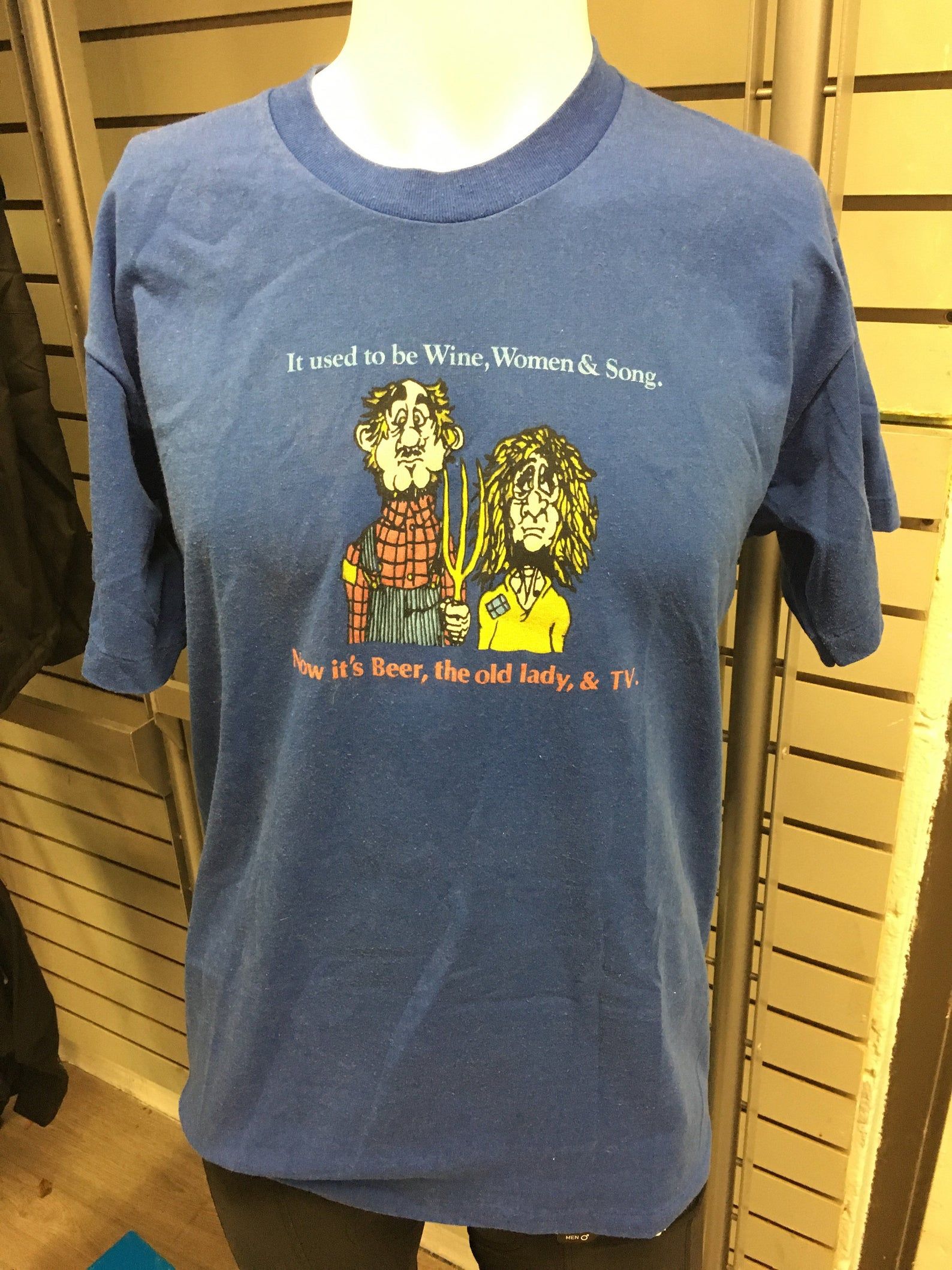 Vintage Beer Old Lady Tv Joke T-Shirt L 80'S