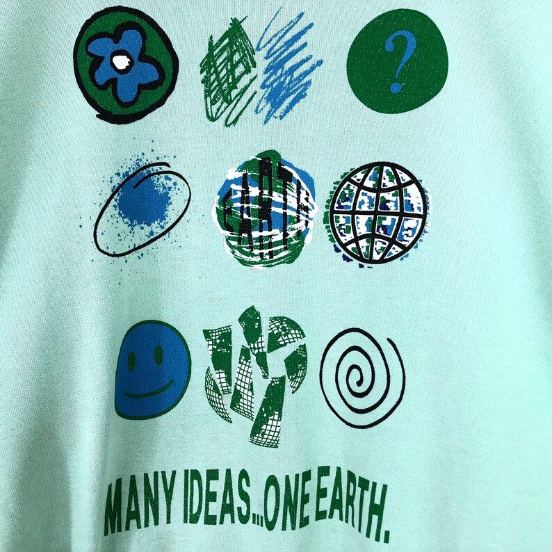 Vintage Benetton Sweatshirt Pullover Jumper Sweater Benetton Many Ideas One Earth Spellout Pullover United Colors Of Benetton