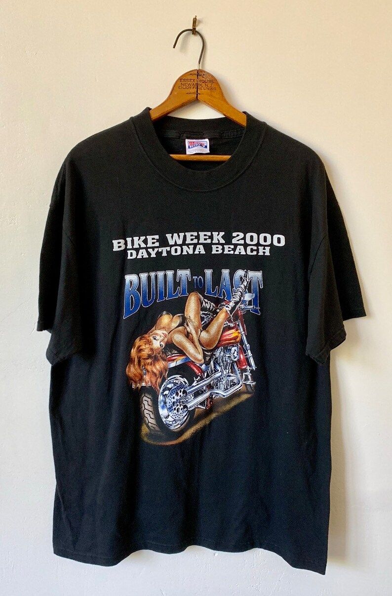Vintage Bike Week Daytona Florida 2000 Y2K Harley Davidson Hd Black T Shirt