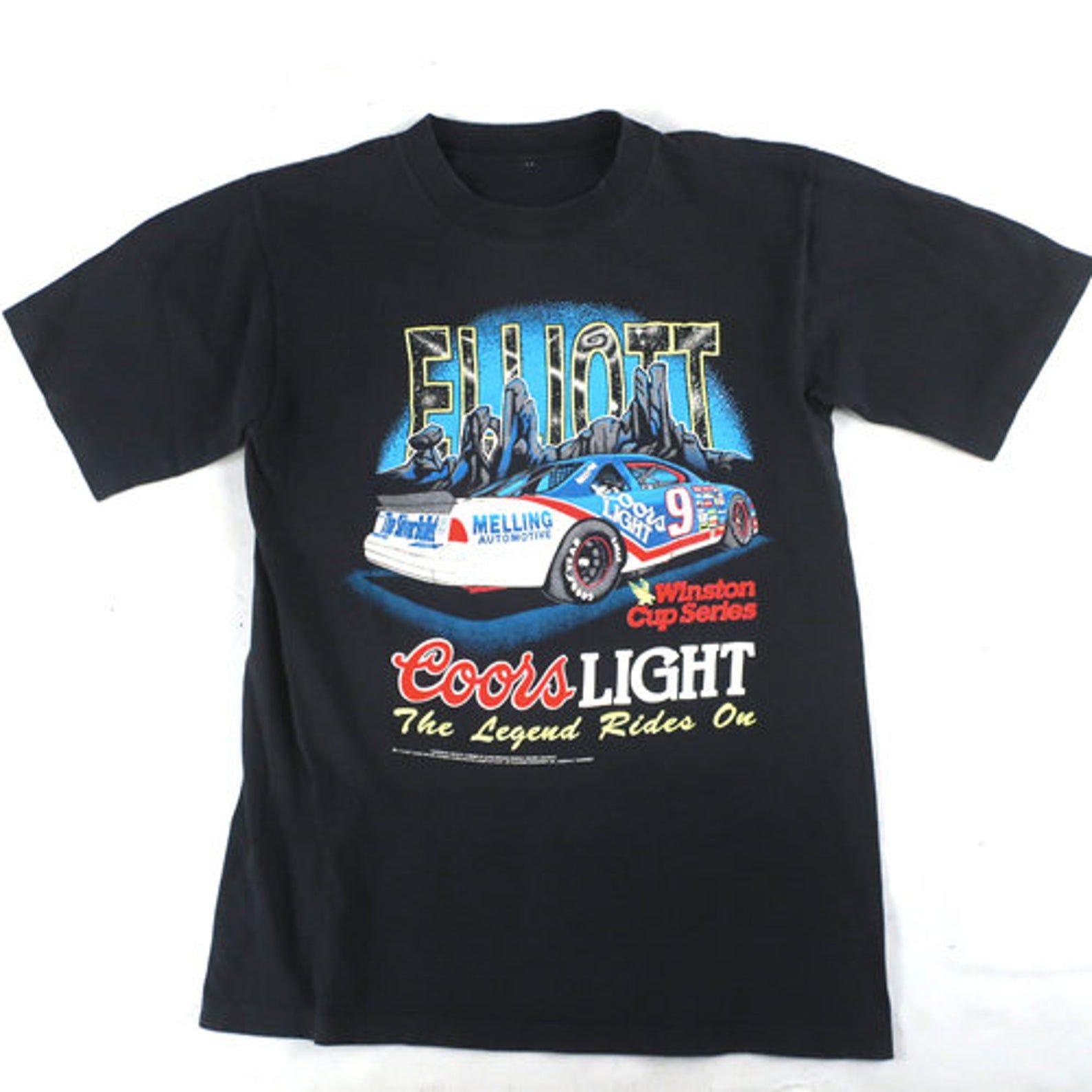 Vintage Bill Elliott Coors Light Beer Nascar Racing T-Shirt 90S