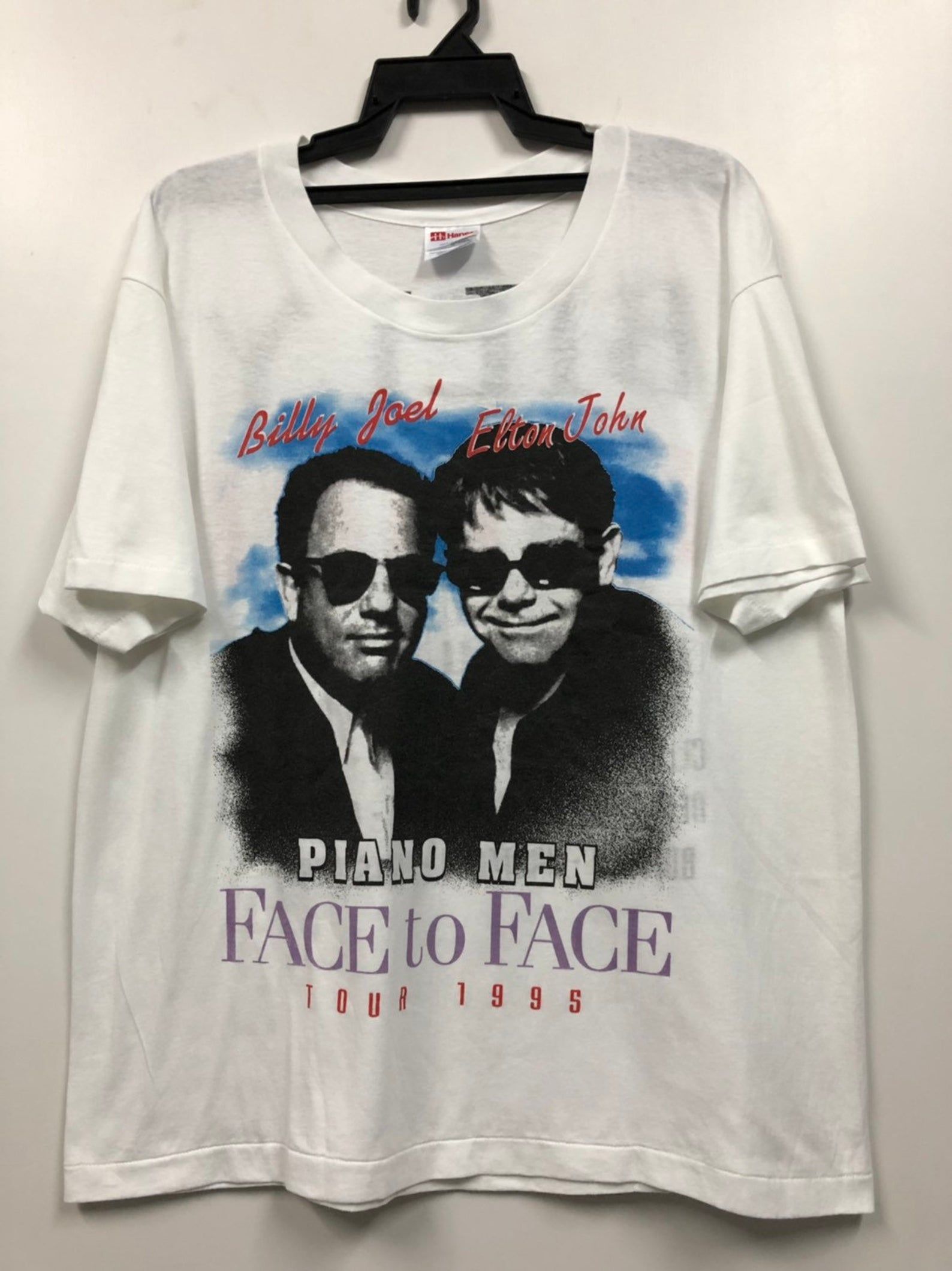 Vintage Billy Joel Elton John Piano Face To Face Tour 90S T Shirt