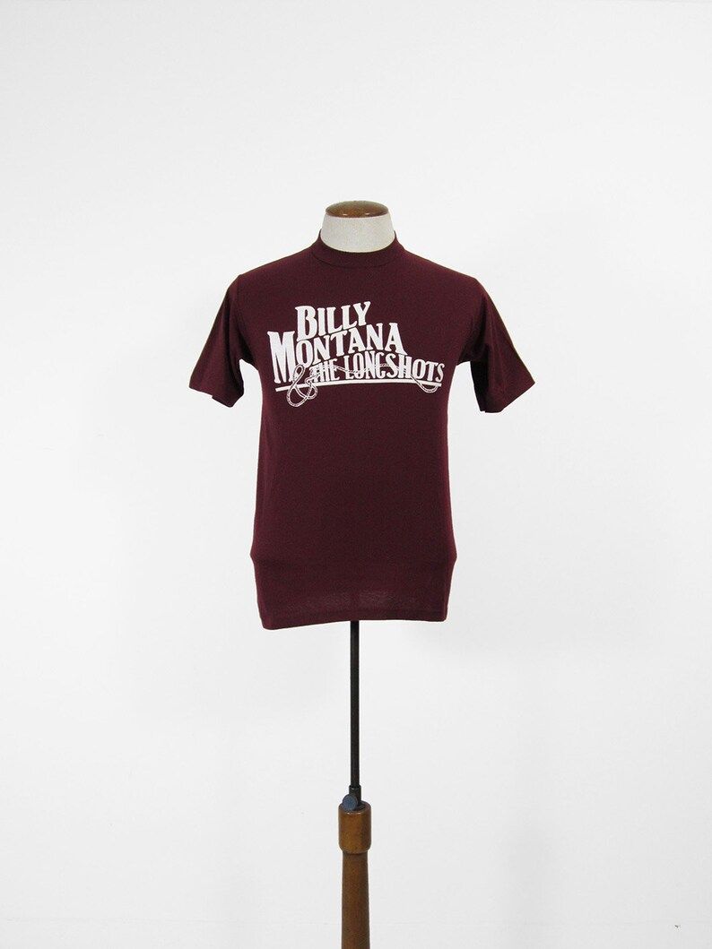 Vintage Billy Montana T Shirt 80S Country Music Burgundy Tee vintage billy montana t shirt 80s country music burgundy tee qadkk