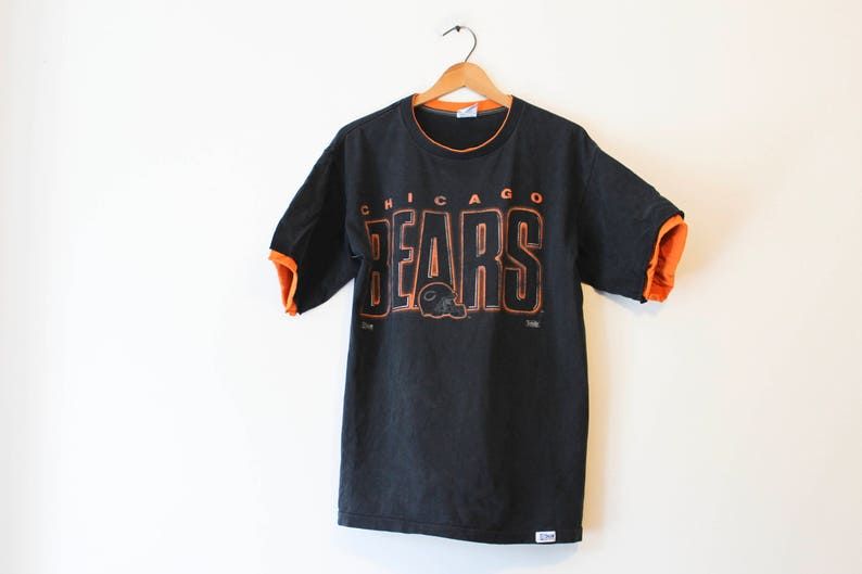 Vintage Black Chicago Illinois Bears Football T Shirt Large