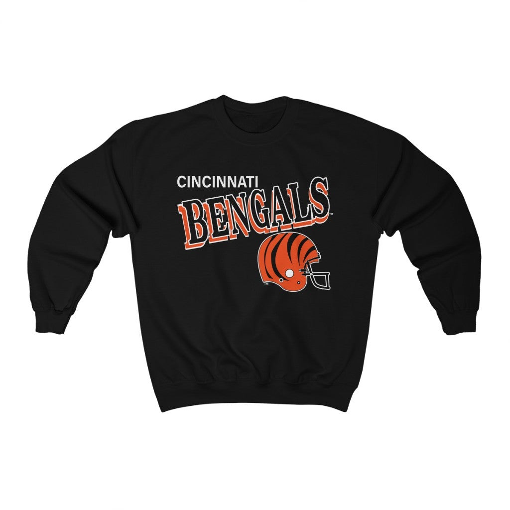 Vintage Black Cincinnati Bengals Football Sweatshirt 211228