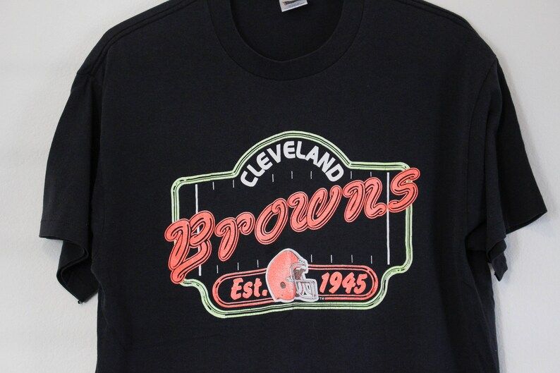 Vintage Black Cleveland Browns Football T Shirt