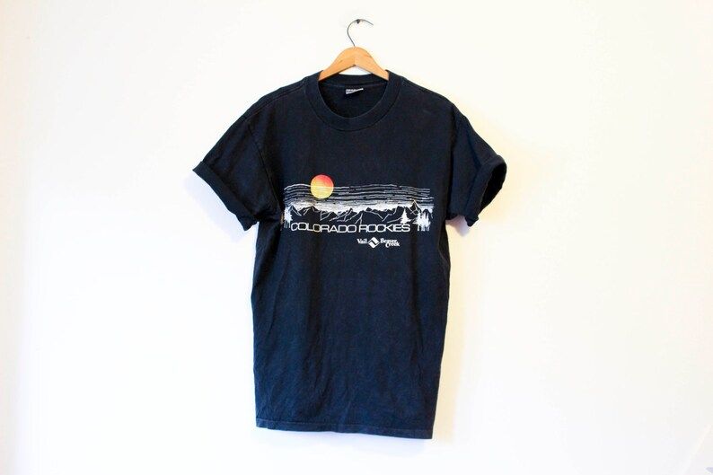 Vintage Black Vail Beaver Creek Ski Colorado T Shirt