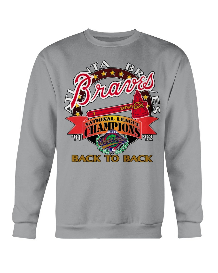 Vintage Blue Atlanta Georgia Braves Baseball National League Champions World Series Sweatshirt 211102