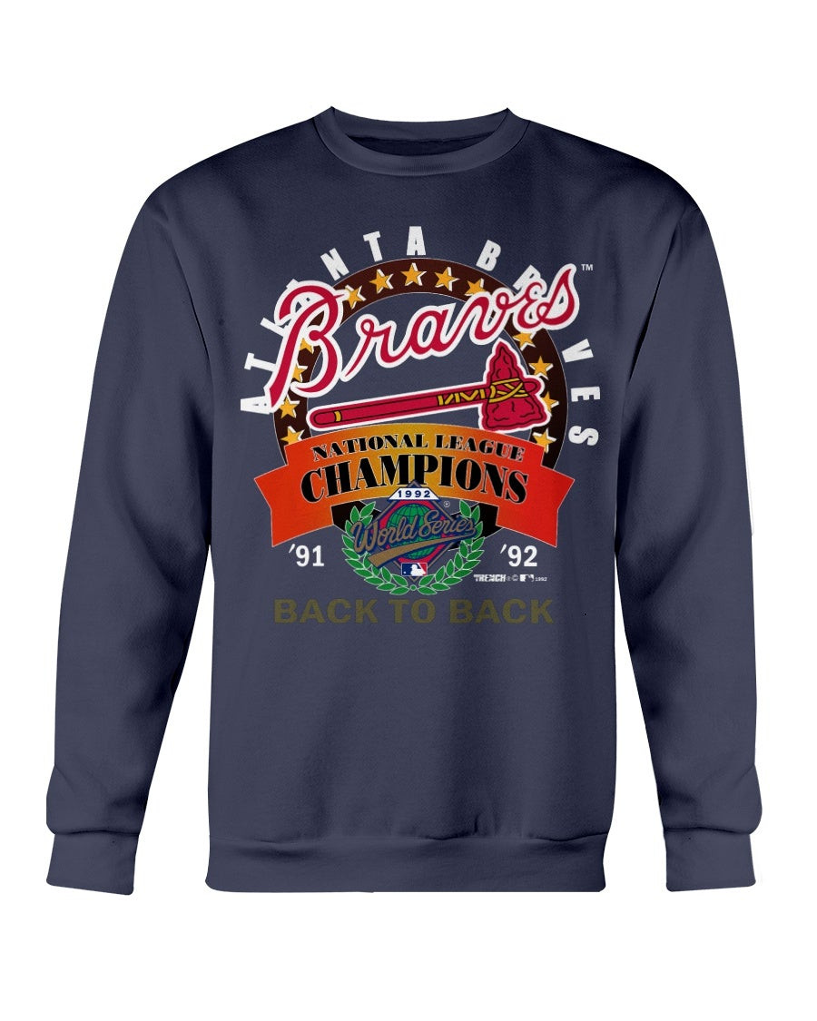 Vintage Blue Atlanta Georgia Braves Baseball National League Champions World Series Sweatshirt 211115