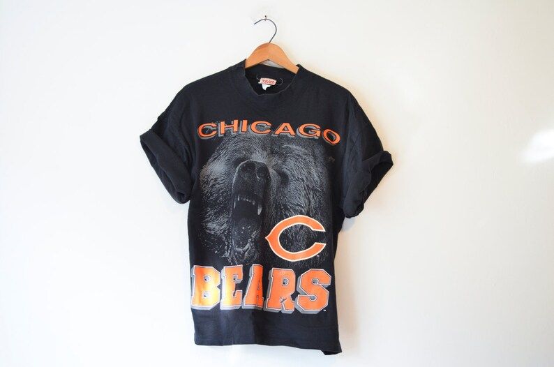 Vintage Blue Chicago Illinois Bears Football T Shirt Medium