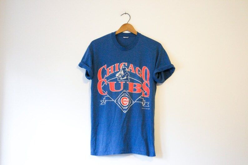 Vintage Blue Chicago Illinois Cubs Baseball Mlb T Shirt
