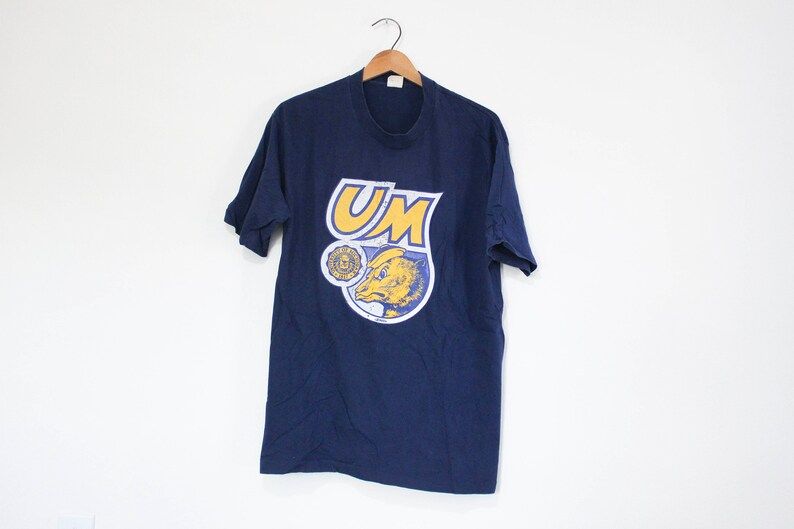 Vintage Blue University Of Michigan Wolverines T Shirt
