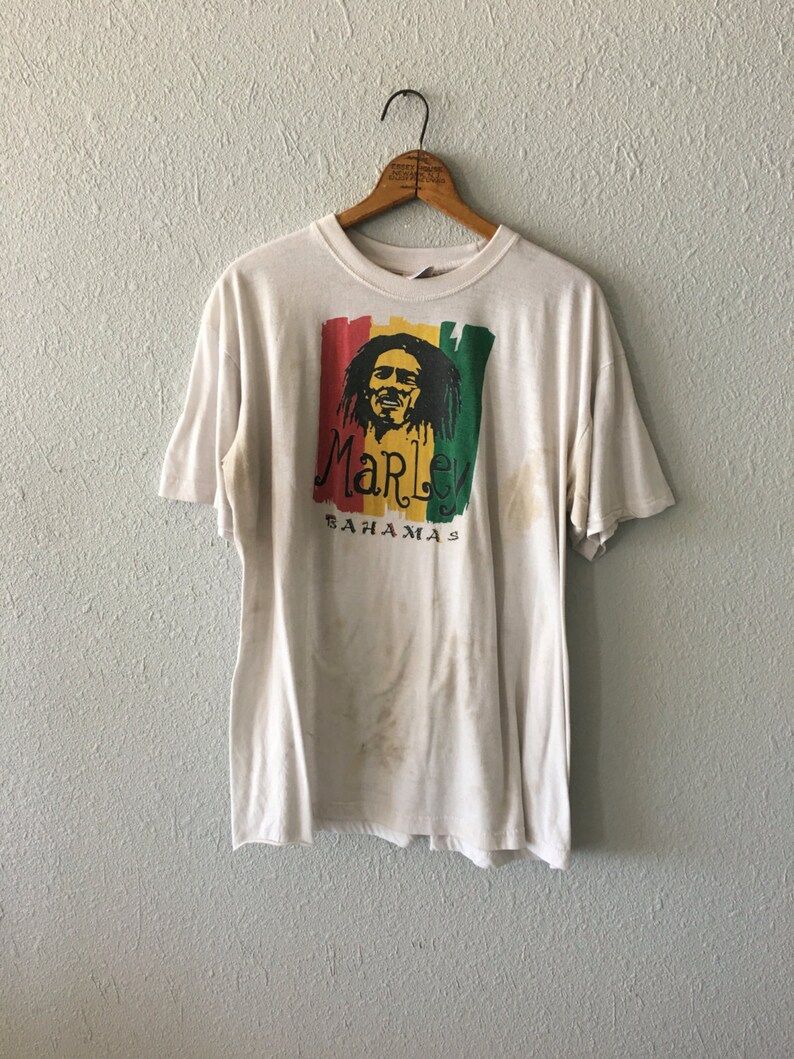 Vintage Bob Marley 1990S Bahamas Thread Bare Distressed T Shirt