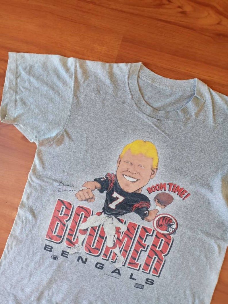 Vintage Boomer Esiason Bengals Caricature 80'S Salem Sportwear Nfl Shirt