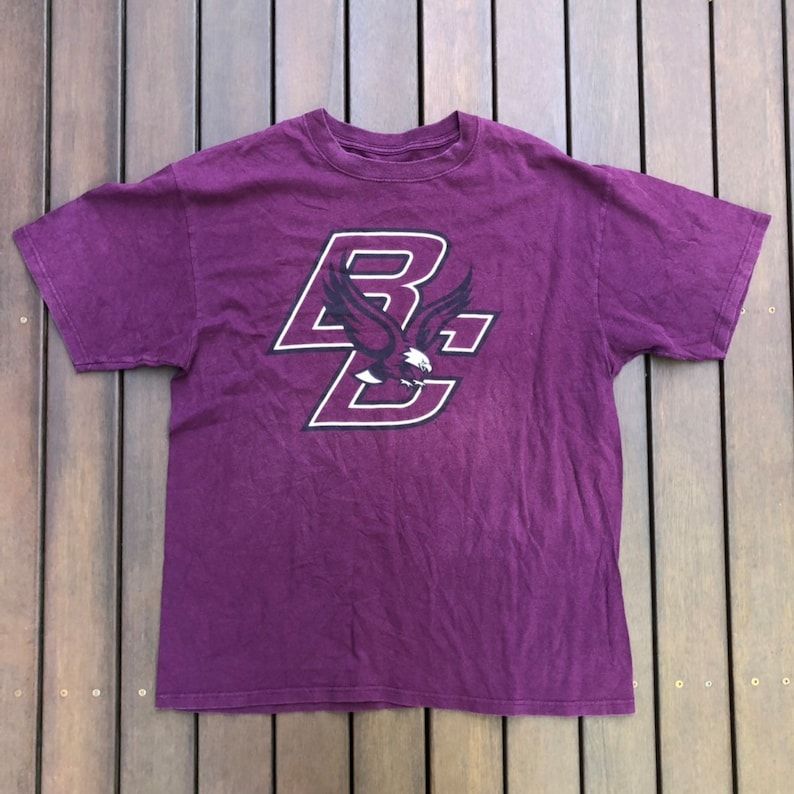 Vintage Boston College Eagles Football Unisex Large Sportswear Graphic T Shirt Retro Hip Hop Streetwear American Football Boston Sports Tee