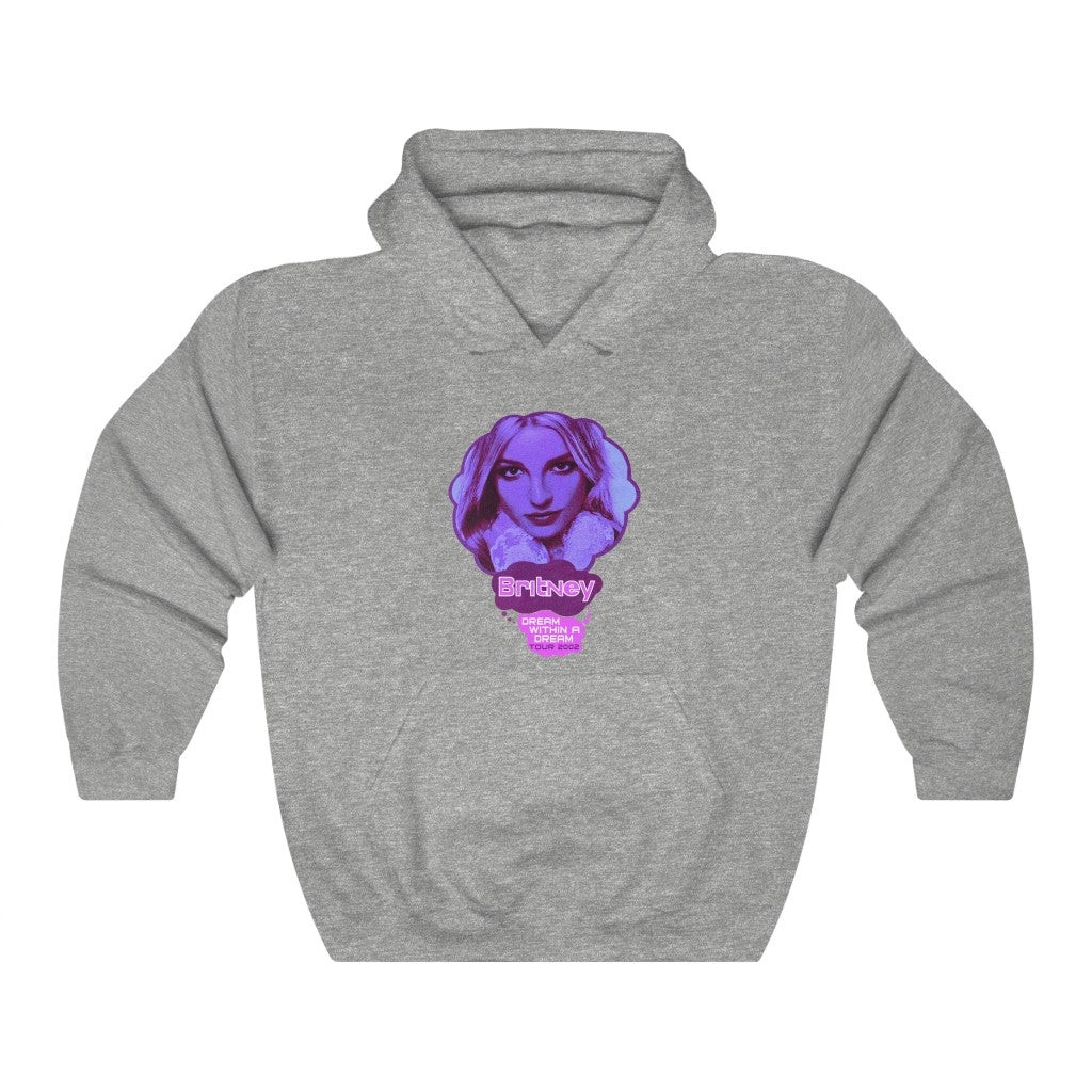 Vintage Britney Spears Dream Within A Dream Red And Purple Tour Hooded Sweatshirt 211209