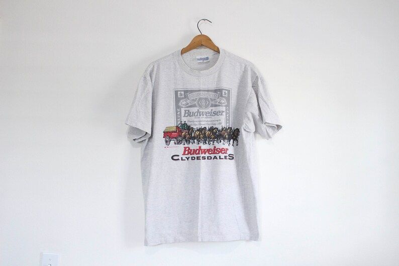 Vintage Budweiser Anheuser Busch Clydesdale Bud T Shirt