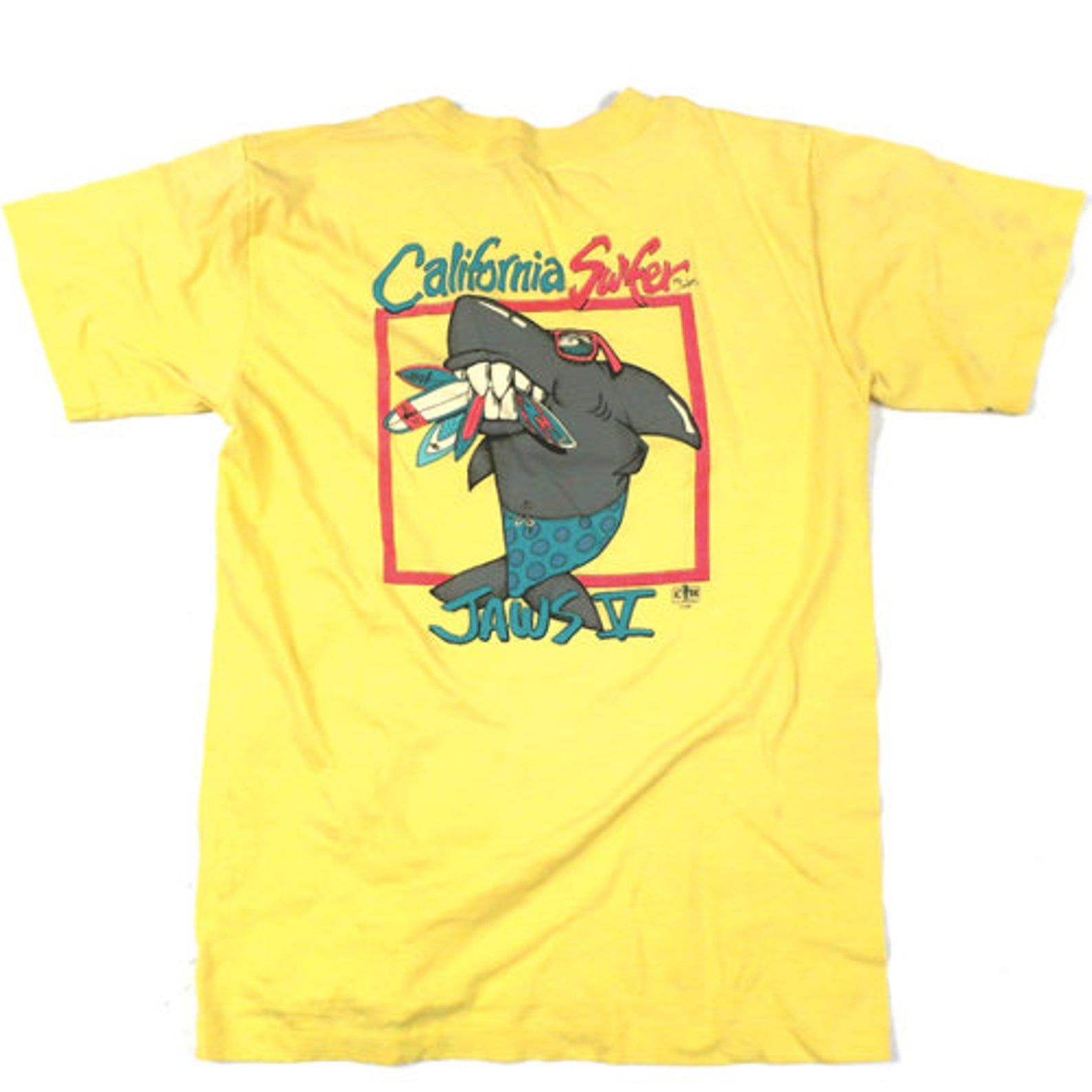 Vintage California Surf Club Jaws T-Shirt 1987 Surfer Beach