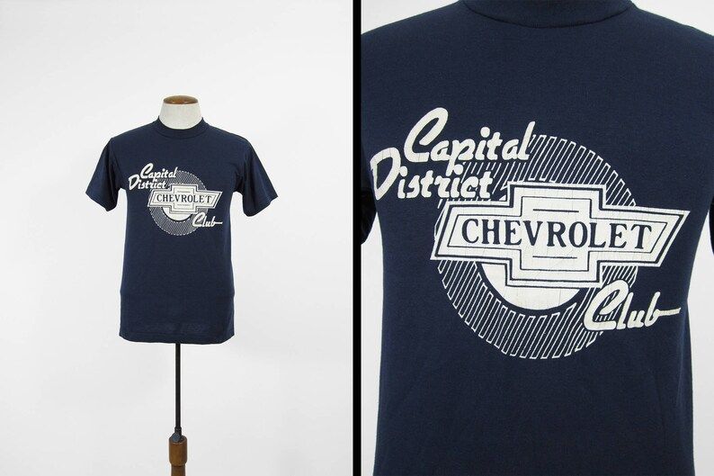 Vintage Capital District Chevrolet Club T Shirt Albany New York 1980S Capital District Auto Club