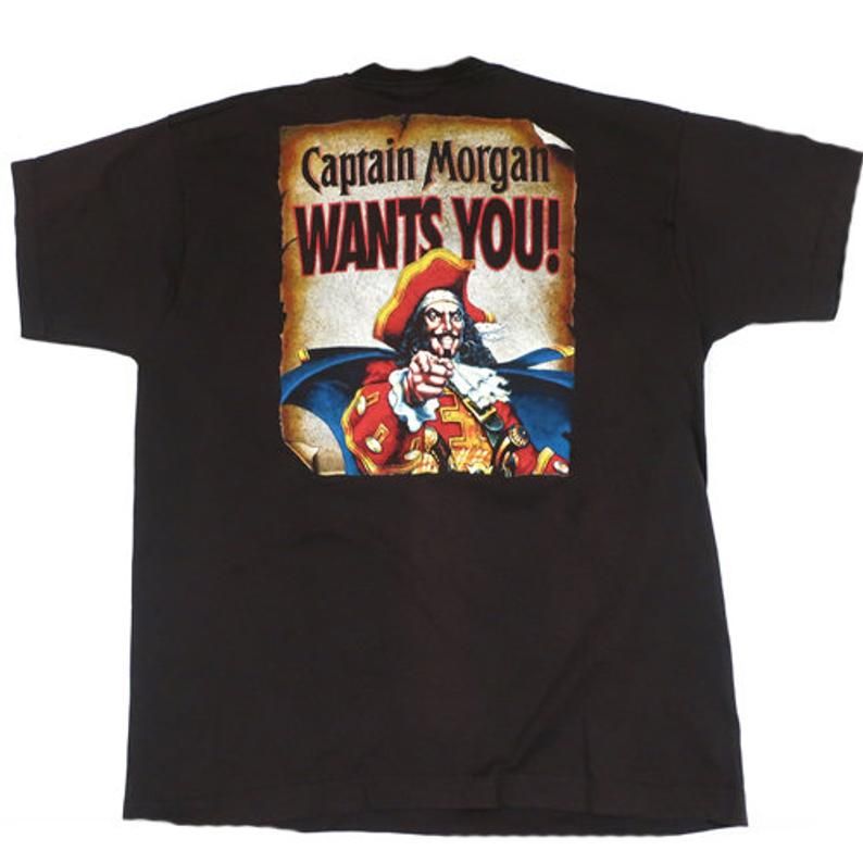 Vintage Captain Morgan Wants You 90s Rum Liquor Shirt