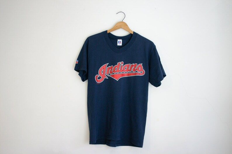 Vintage Celveland Indians Baseball V Neck T Shirt