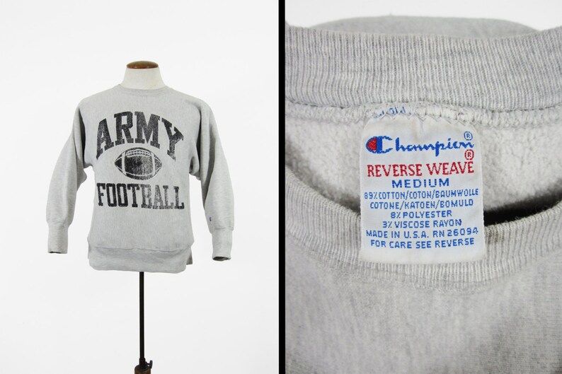 Vintage Champion Army Football Sweatshirt Reverse Weave Pullover Made In Usa