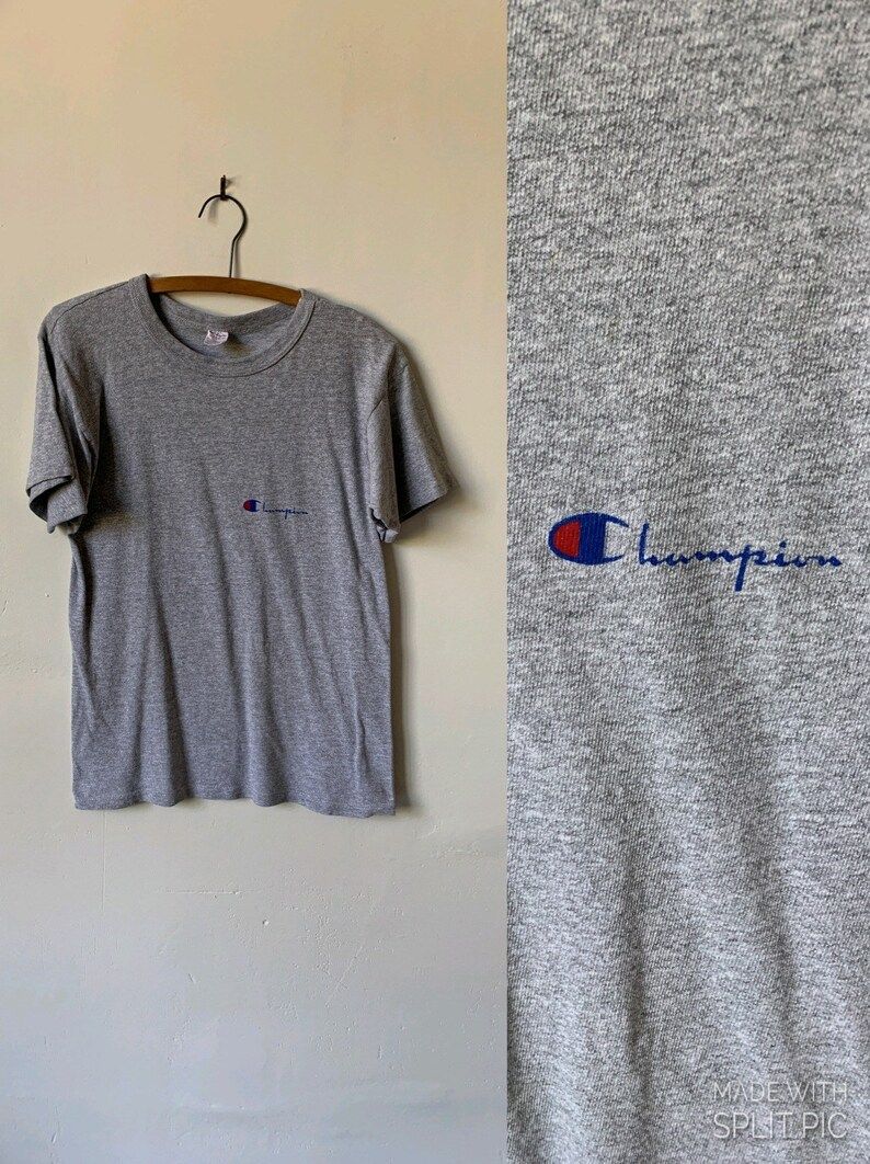 Vintage Champion Logo Gray T Shirt 1980S 80S Champion Tee Vintage Champion Sweatshirt