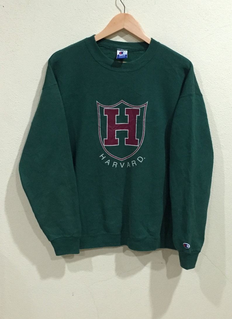 Vintage Champion Sweatshirt Harvard Champion Sweater Pullover Spellout Big Logo