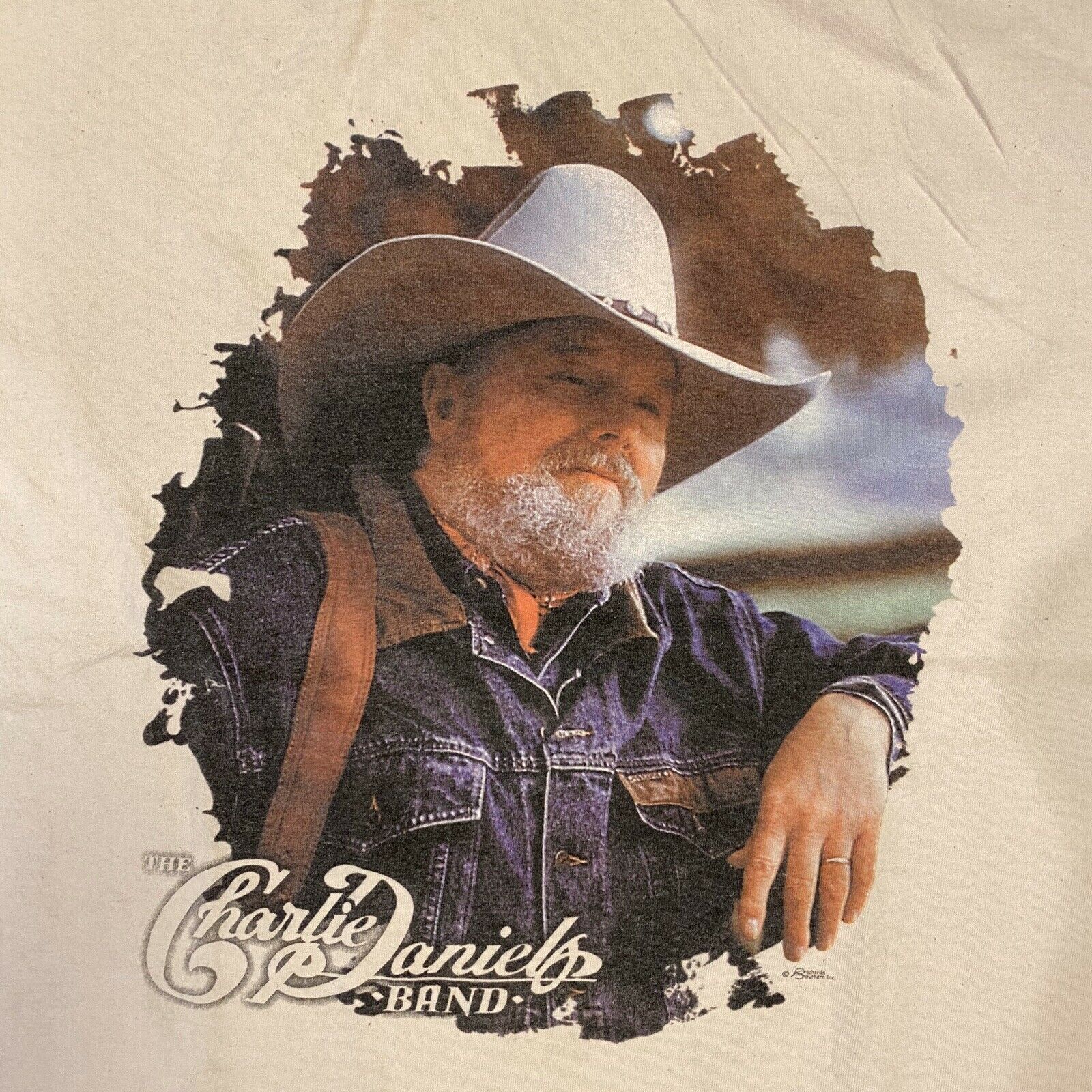 Vintage Charlie Daniels Band Shirt 90S Size Large Country Music Tour Tultex