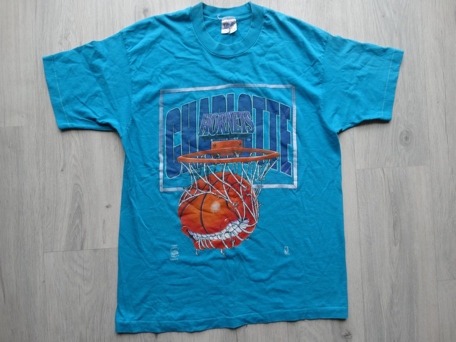 Vintage Charlotte Hornets Fan Shirt Nba Charlotte Hornets Basketballshirt 90S Single Stitch Shirt Made In Usa