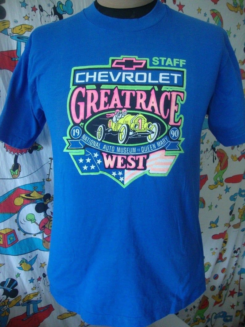 Vintage Chevrolet Great Race Hot Rod Racing Staff 90s 1990 Shirt